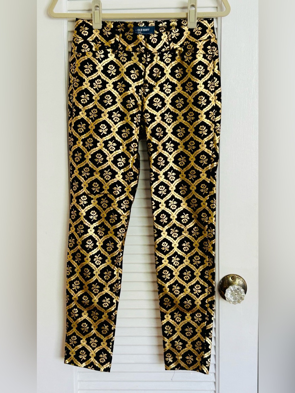 Old Navy Black and Gold Straight Leg Pants